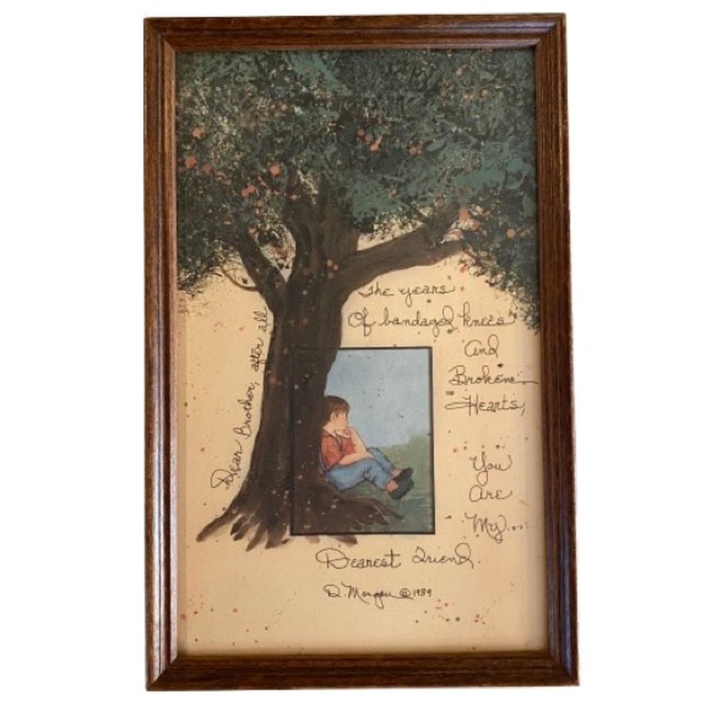 Vintage Donna Morgan Framed Print 1989 Dear Brother Sentiment Siblings Gift